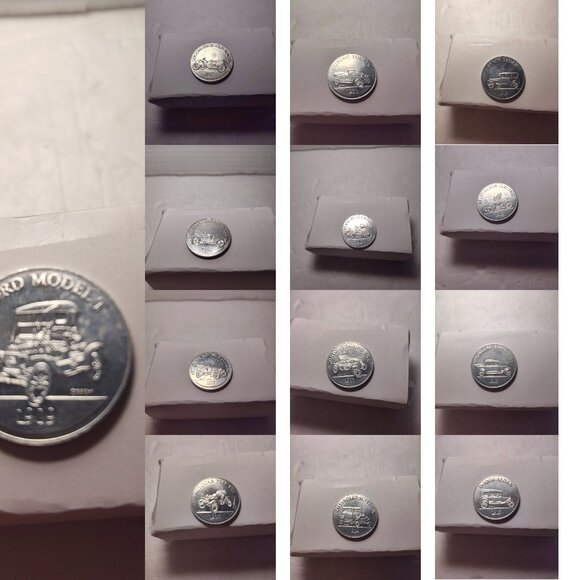 1960s Sunoco Antique Car Coin Series Set of 25 Aluminum Tokens + Duplicates - Picture 1 of 2